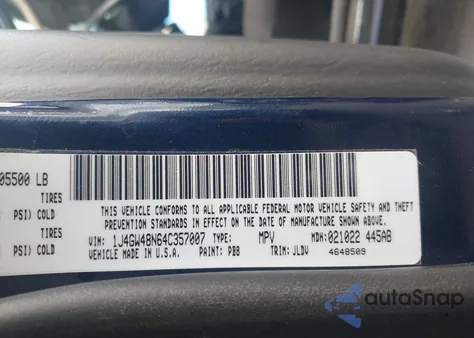 2004 Jeep Grand Cherokee Laredo from USA, damaged, VIN 1J4GW48N64C357007